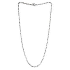 7.58ct Round Brilliant Cut Diamond Tennis Necklace in 18k White Gold