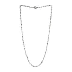 7.58ct Round Brilliant Cut Diamond Tennis Necklace in 18k White Gold