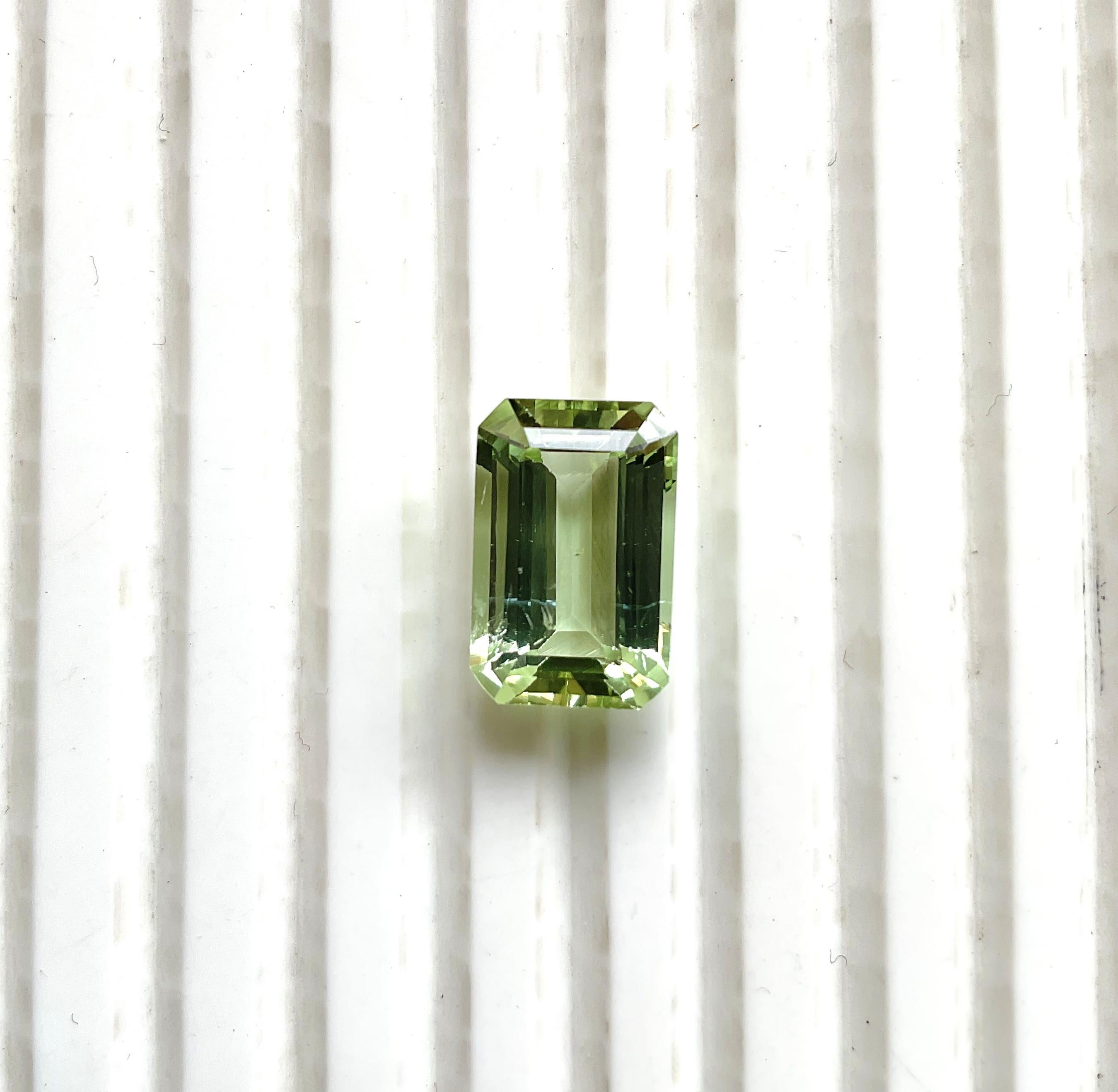 7,59 carati Tormalina verde chiaro ottagono Pietra tagliata di qualità superiore Gemma naturale

Pietra preziosa - Tormalina
Peso - 7,59 carati
Dimensioni -  14.5x9.4x6.5 mm
Forma - Pietra con taglio a ottagono