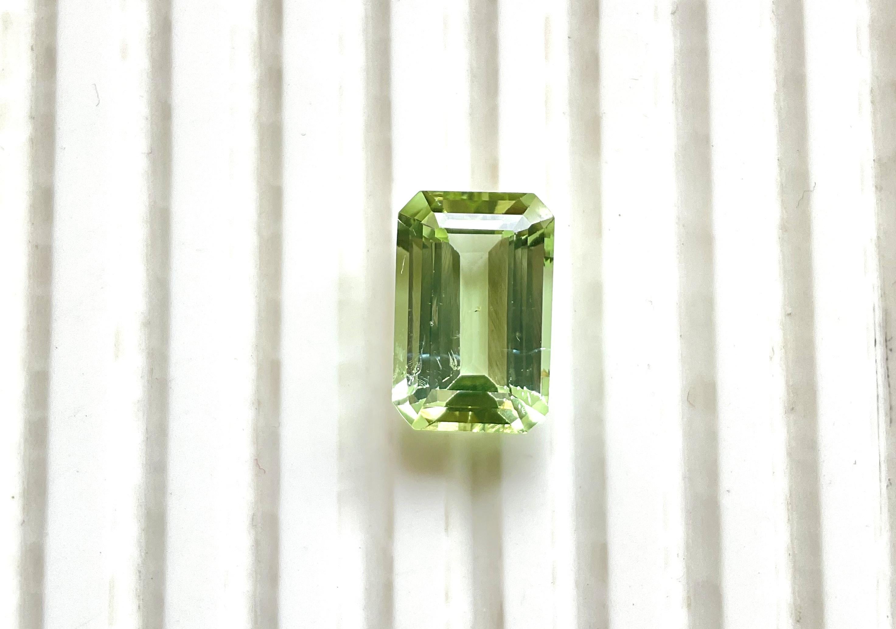 7,59 carati Tormalina verde chiaro ottagono Pietra da taglio di alta qualità Gemma naturale In condizioni Nuovo in vendita a Jaipur, RJ