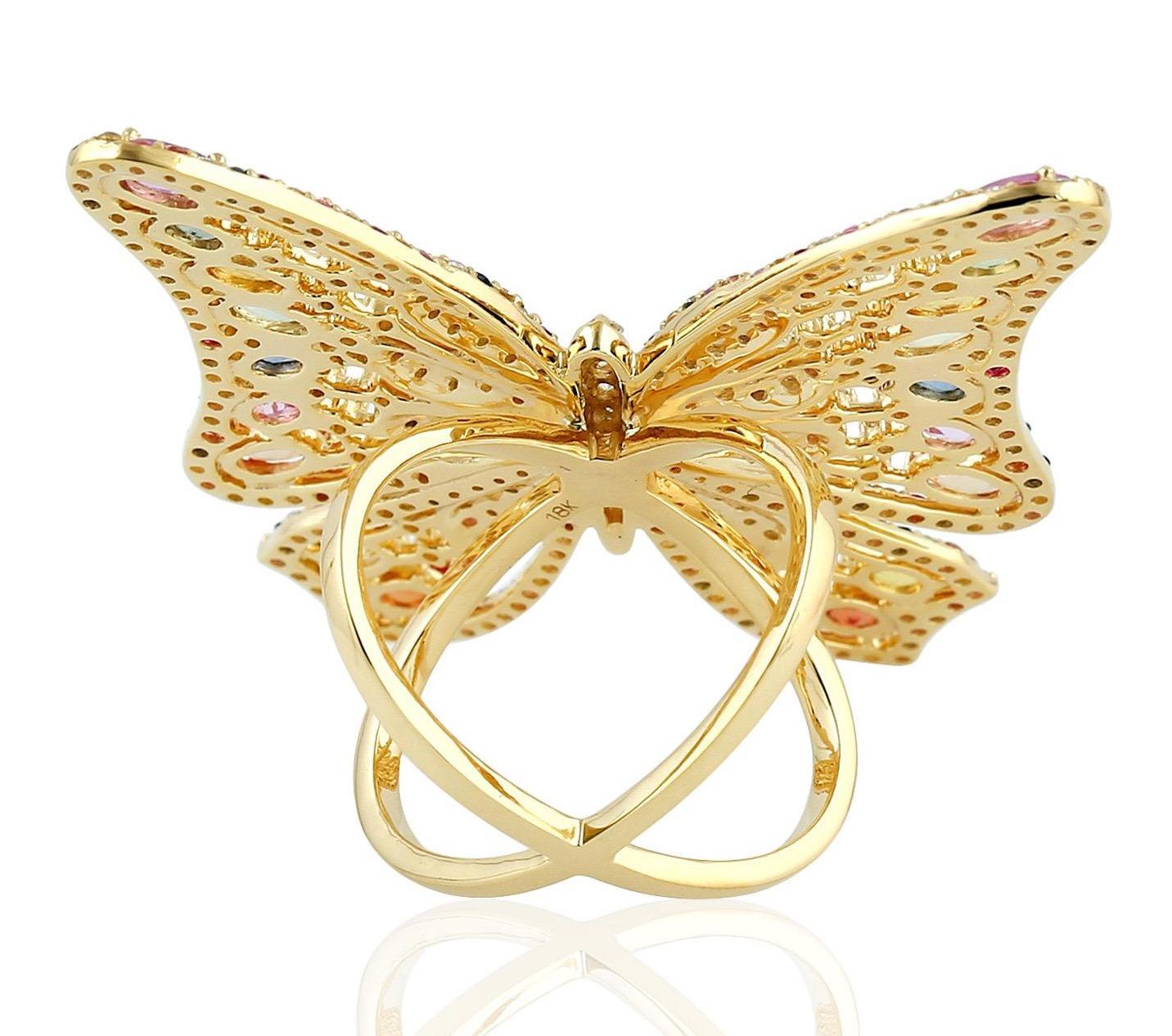 rainbow butterfly ring