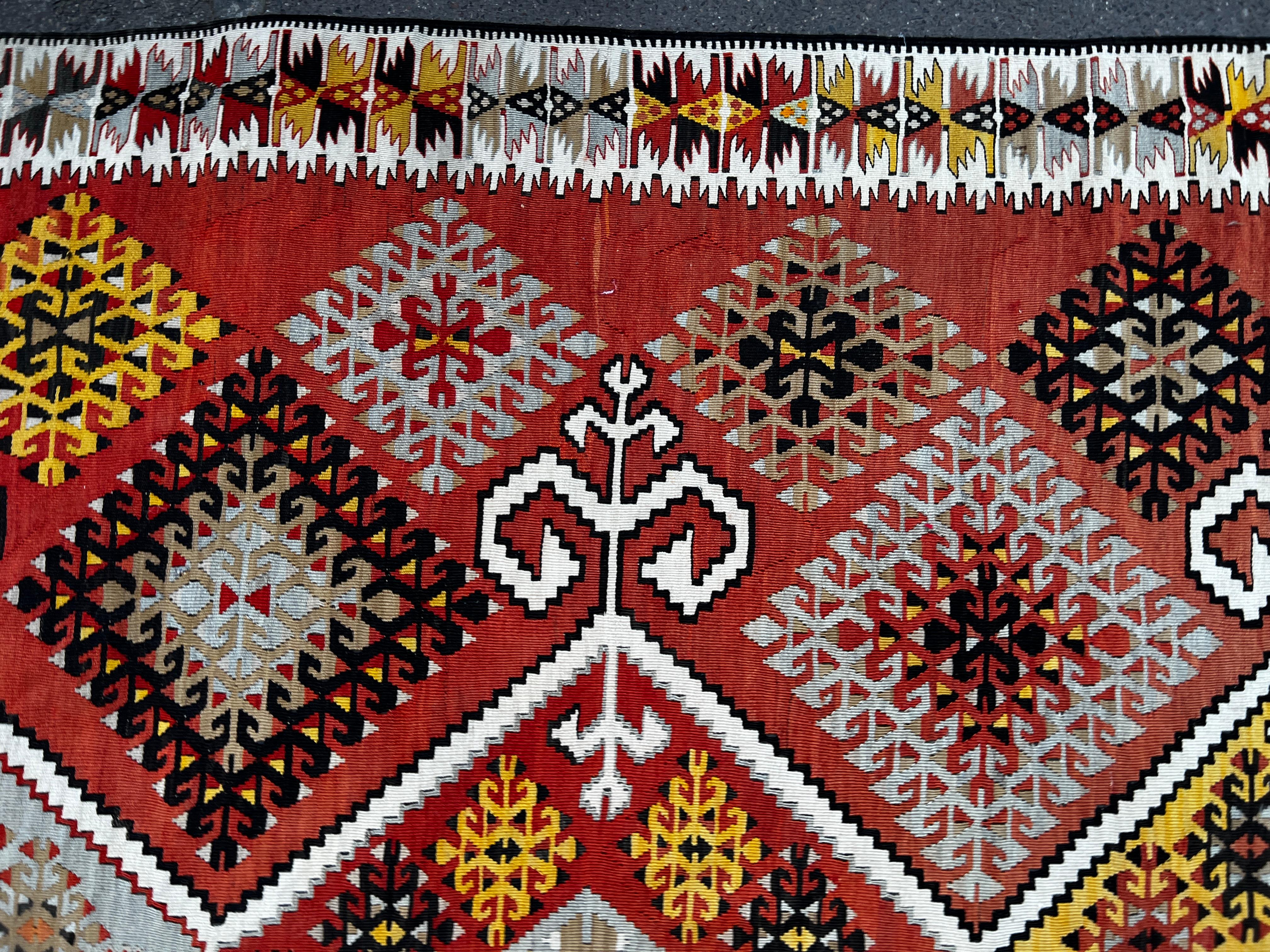 759 - Sehr schöner türkischer Kelim im Vintage-Stil im Angebot 5