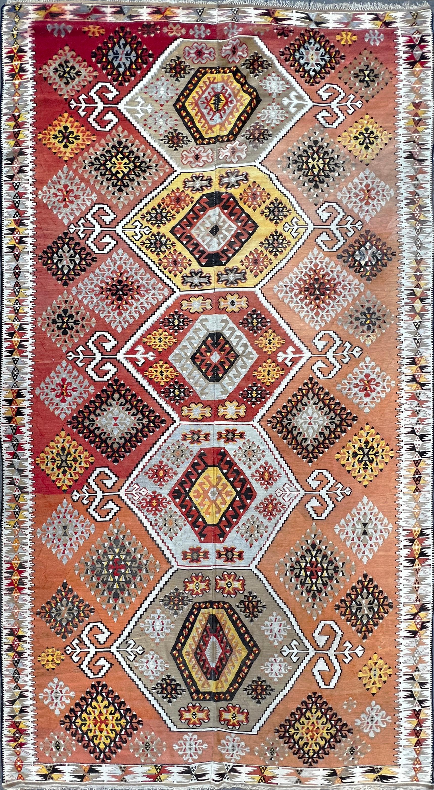 759 - Sehr schöner türkischer Kelim im Vintage-Stil im Angebot 8