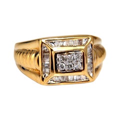 .75 Carat Men's Diamond Ring 14 Karat Masculine Mod