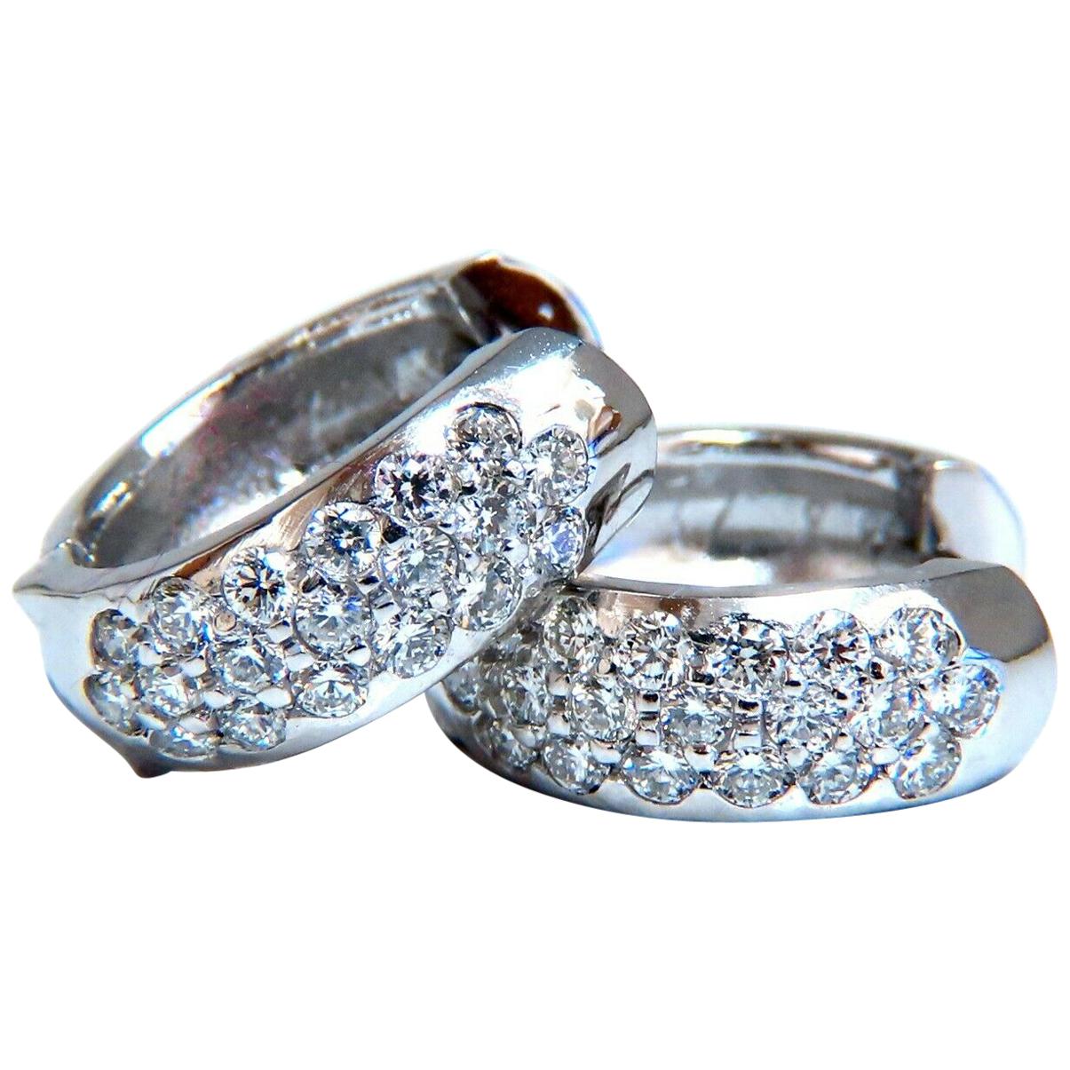 Pendientes de aro abrazador con diamantes naturales de 0,75 quilates y oro de 14 quilates