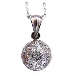 Halskette mit Halbkuppel-Anhänger, 0,75 Karat natürliche runde Diamanten Kreiskuppel 14kt