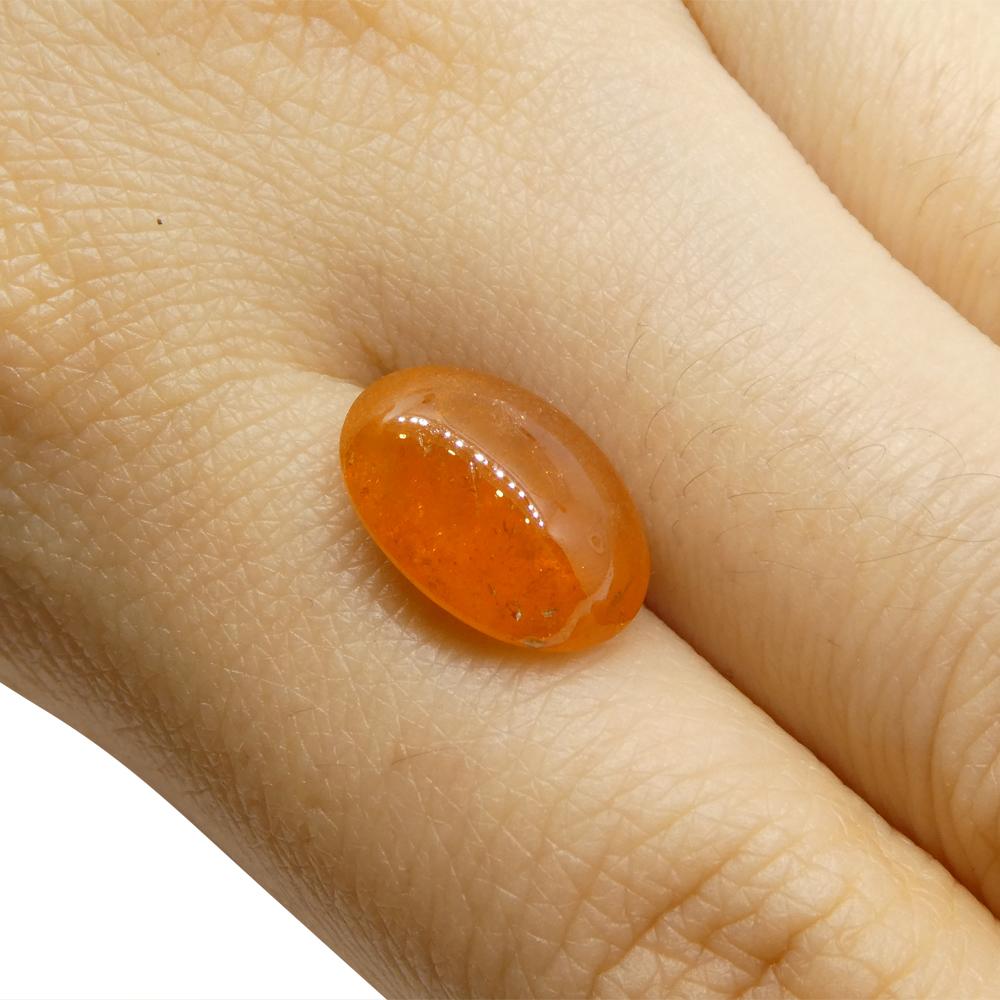 7.5ct Oval Cabochon Orange Spessartine Garnet from Nigeria For Sale 4