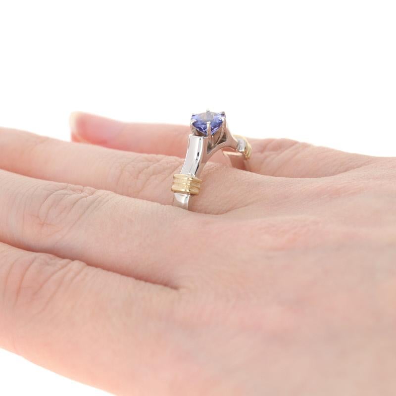 .75ct Round Cut Tanzanite Ring, 14k White Gold Solitaire Engagement 4