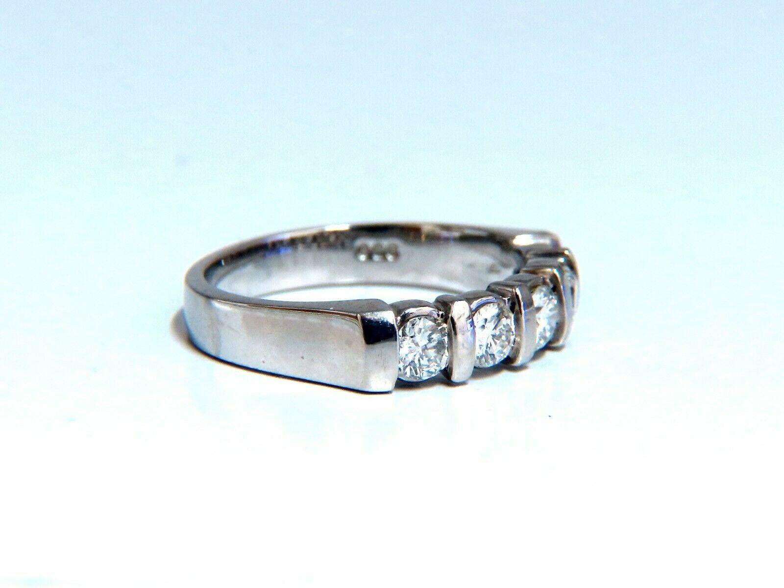 .75ct Round Diamonds Channel Bar Ring 14kt In New Condition For Sale In New York, NY