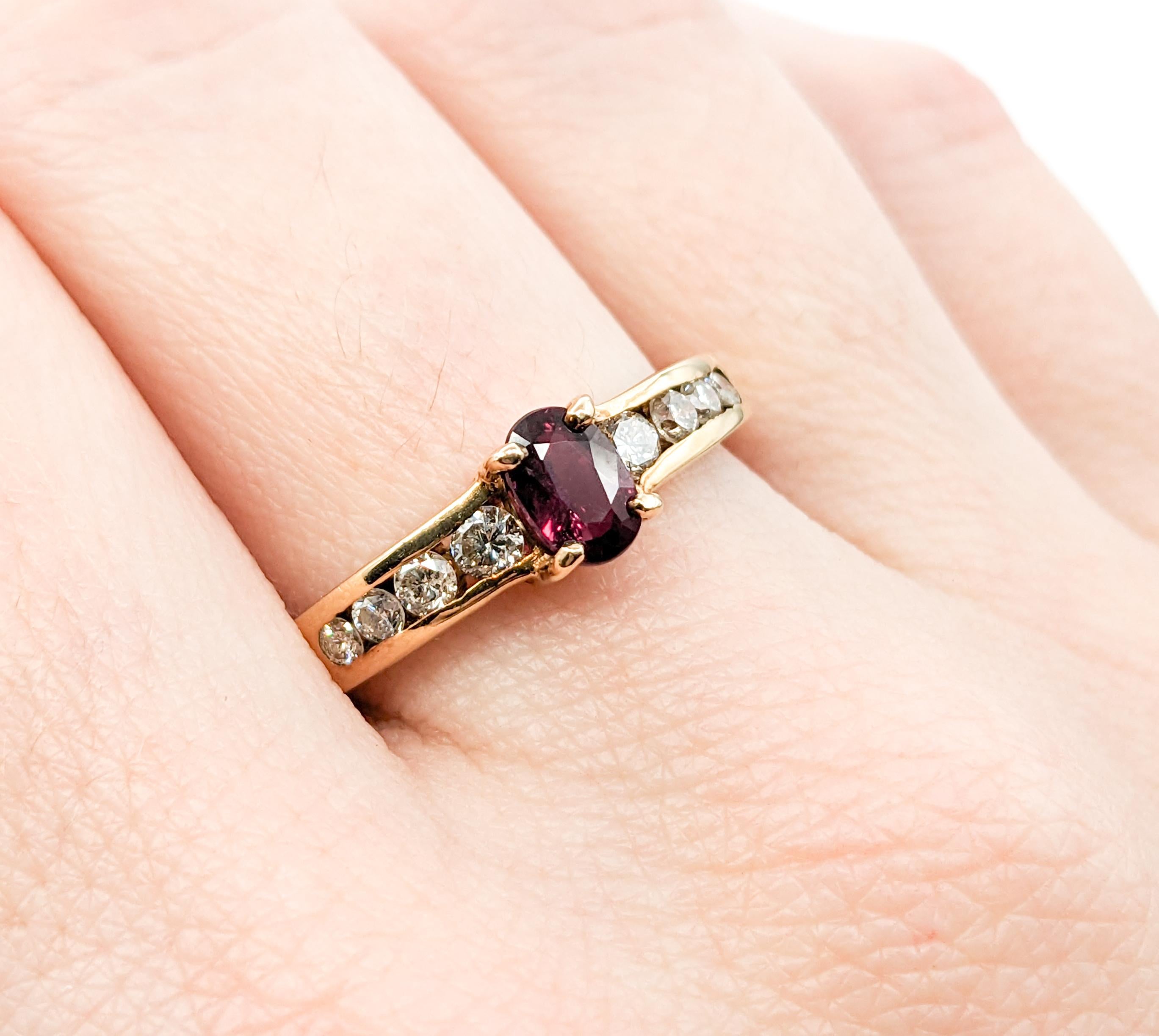 .75ct Ruby & Diamond Ring In Yellow In New Condition For Sale In Bloomington, MN