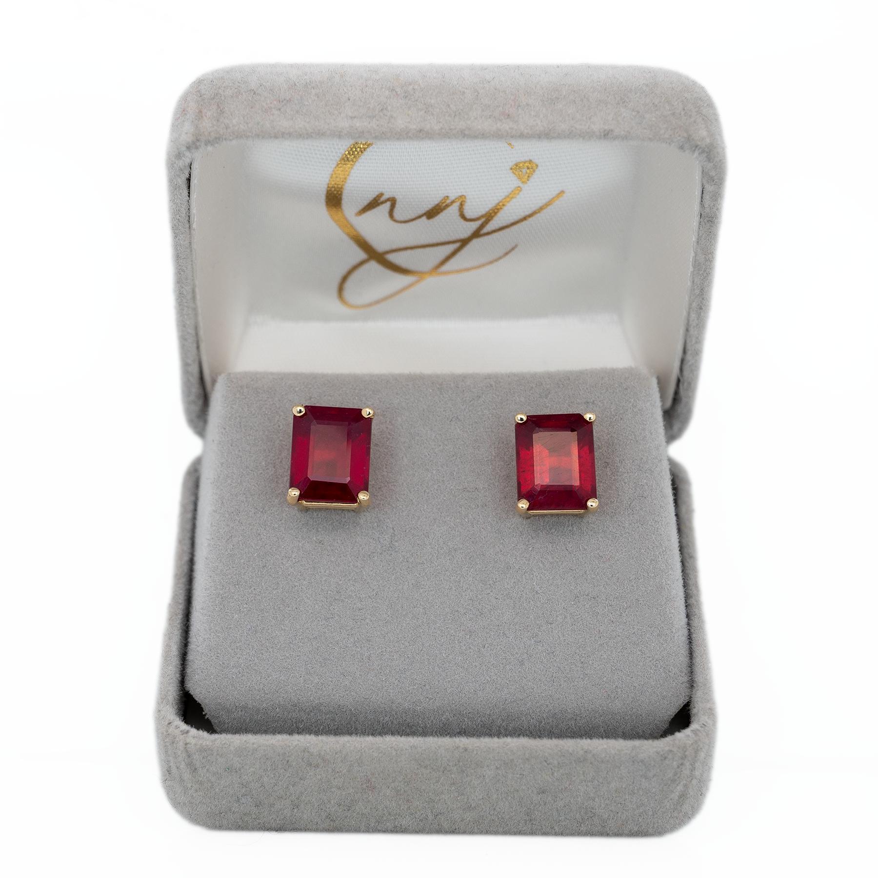 7.5cts Madagascar Ruby Solitaire Stud Earrings: S… - image 3