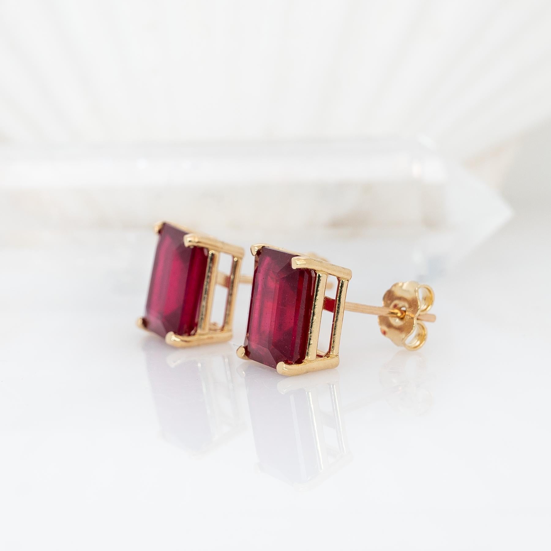 7.5cts Madagascar Ruby Solitaire Stud Earrings: S… - image 5