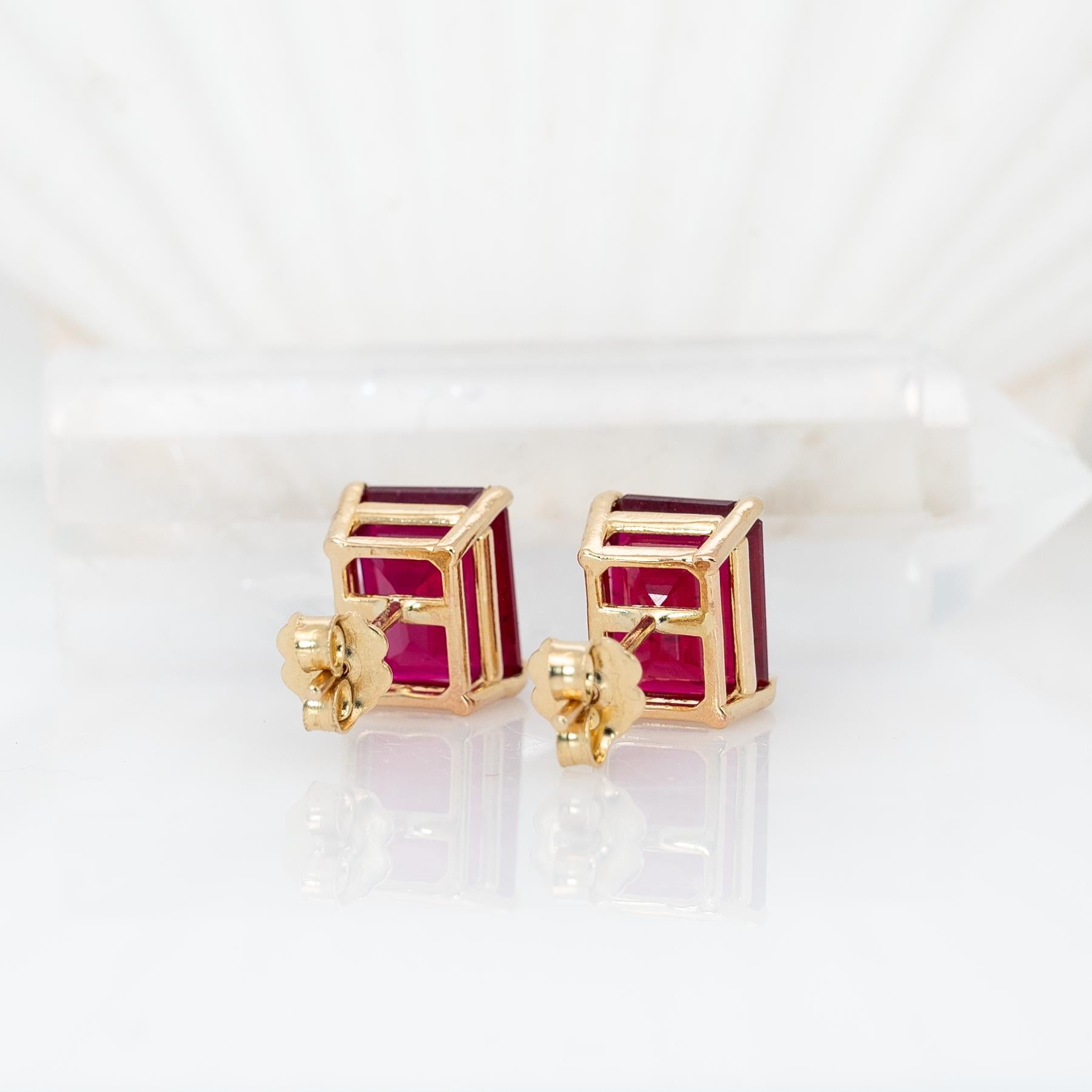 7.5cts Madagascar Ruby Solitaire Stud Earrings: S… - image 8