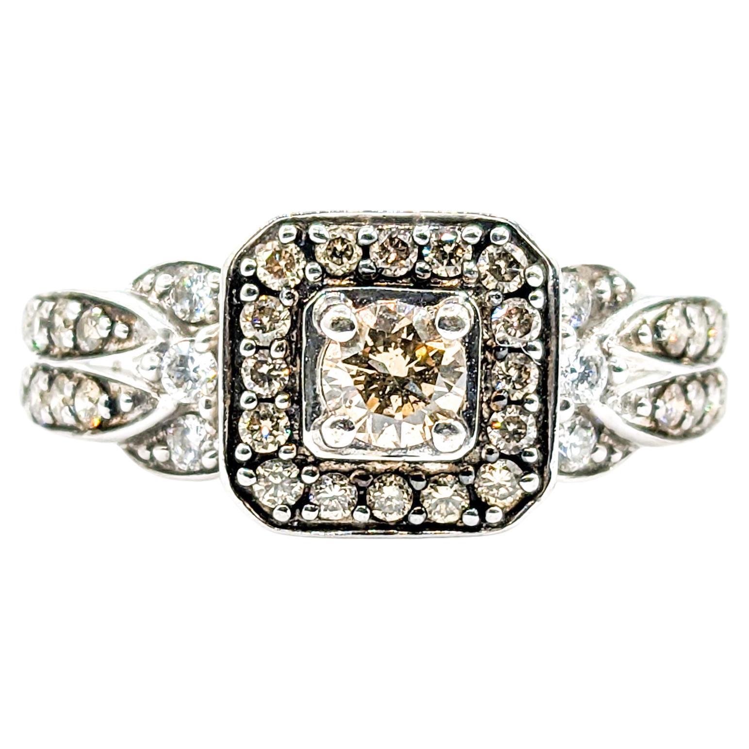 .75ctw Diamond Ring Featuring LeVian In White Gold For Sale