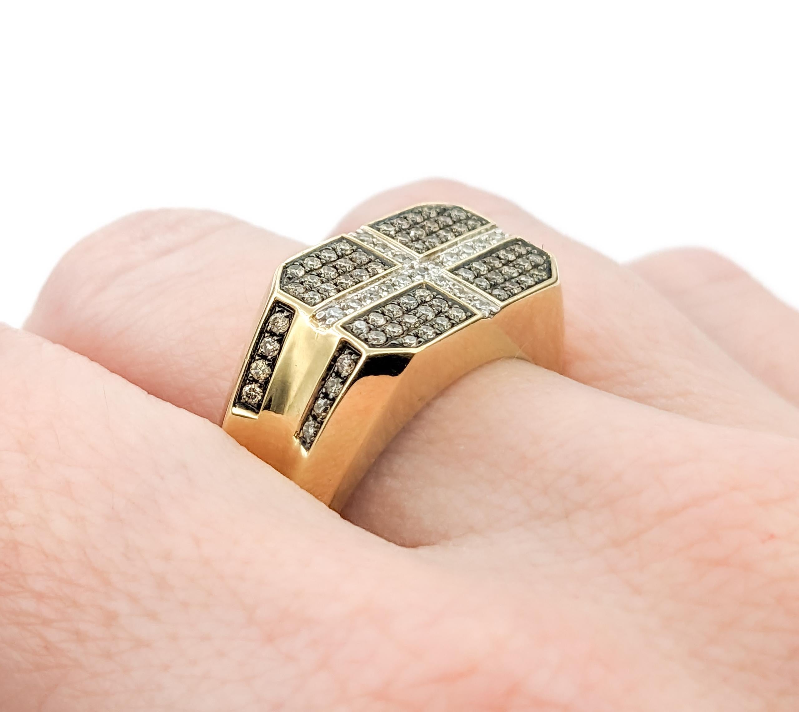 Contemporary .75ctw Diamond Ring In Yellow Gold