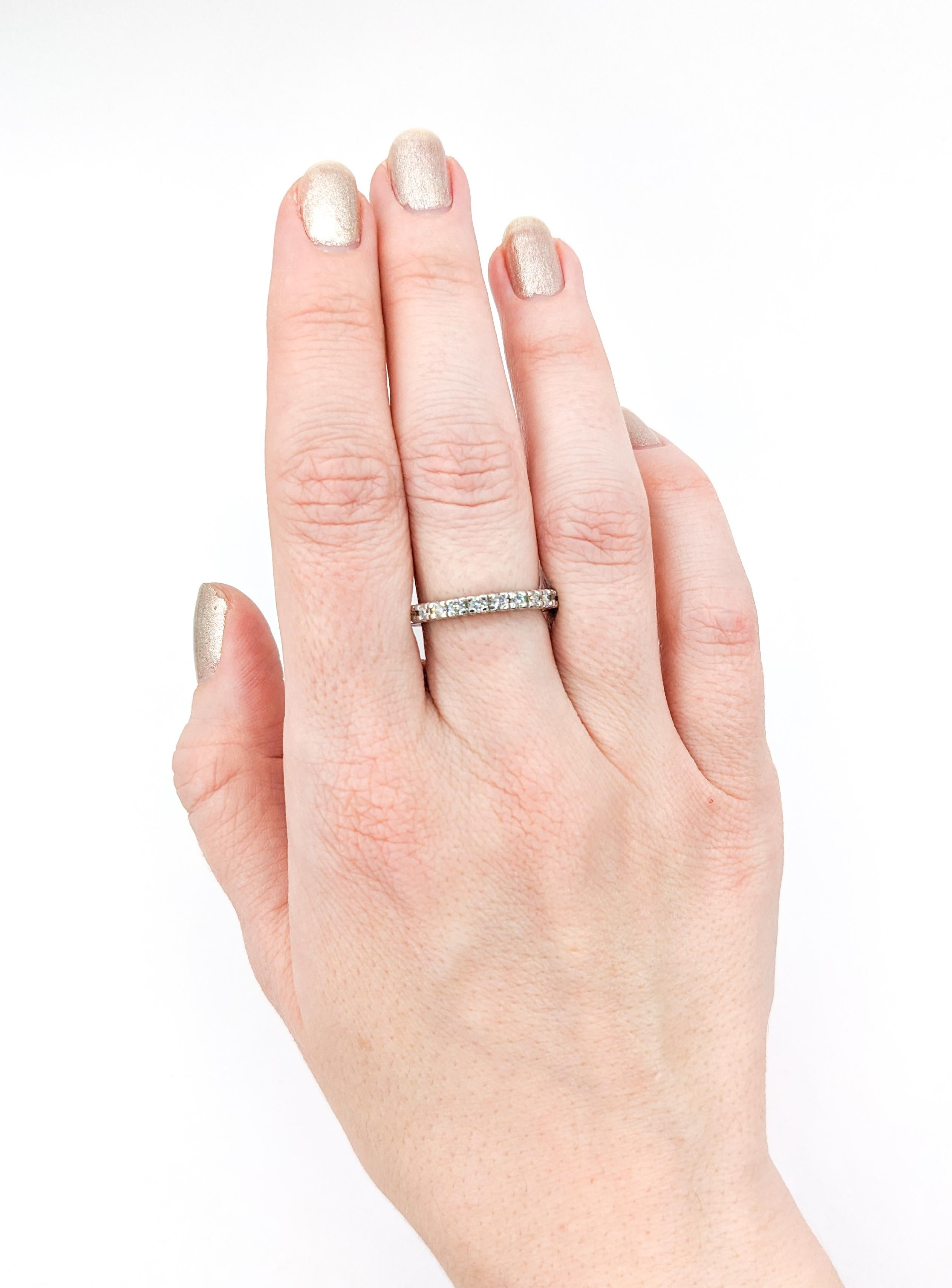 Round Cut .75ctw Eternity Diamond Ring In Platinum For Sale