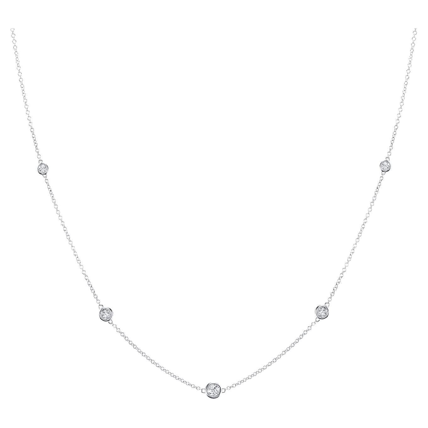 .75ctw White Gold Diamonds-by-the-Yard Necklace	