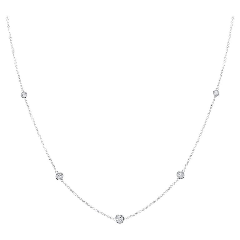 .75ctw White Gold Diamonds-by-the-Yard Necklace	 For Sale