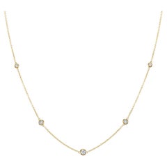 .75ctw Gelbgold Diamanten-by-the-Yard Halskette