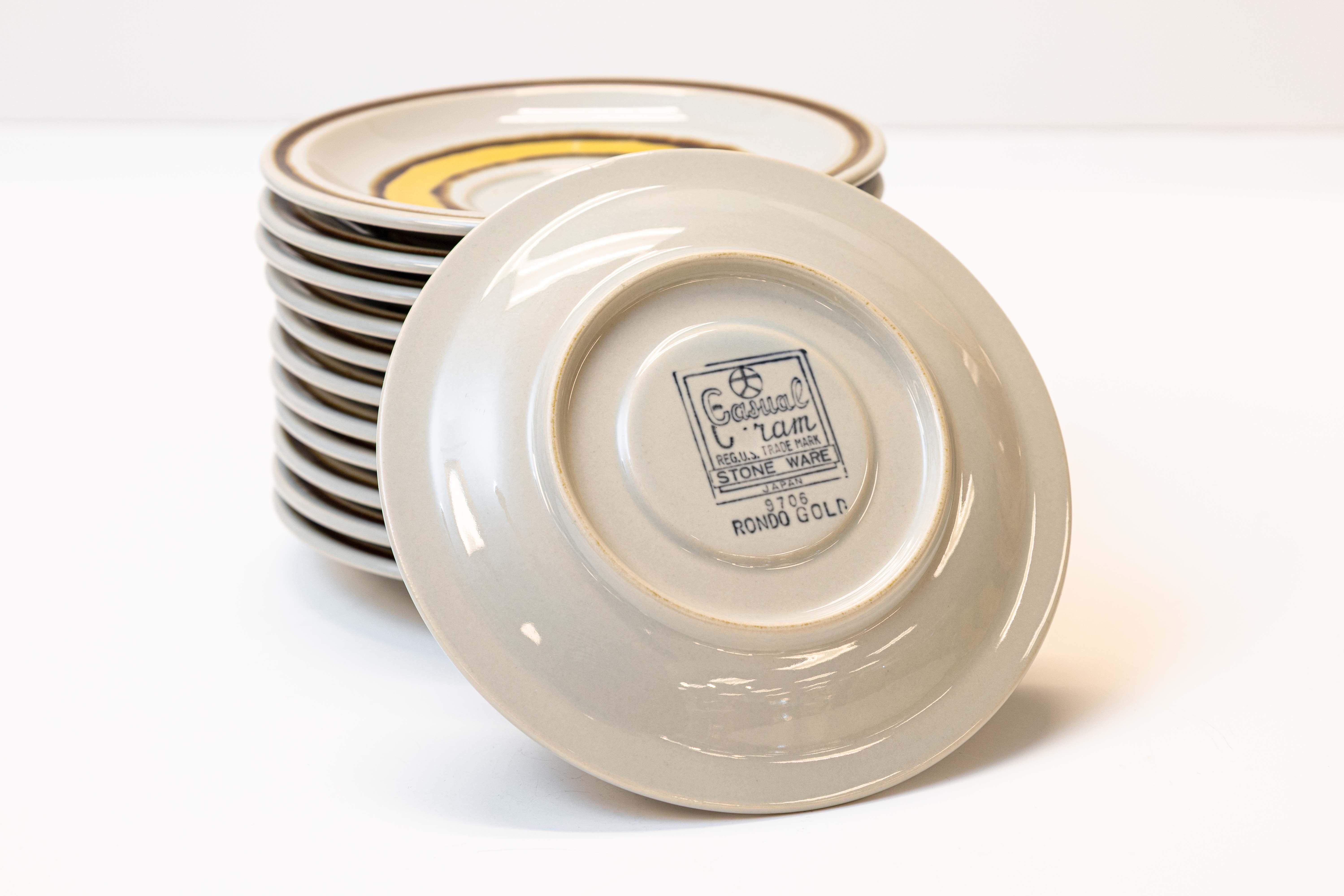 Service de table de 75 pièces Electra Casual Ceram Rondo Gold Japanese Stoneware MCM en vente 4