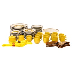 75 Teile Electra Casual Ceram Rondo Gold Japanisches Steingut MCM Dinner Service Set