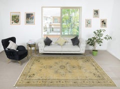 7.5x10 Ft Vintage Country and Farmhouse Decor Area Rug. Handmade Turkish Carpet