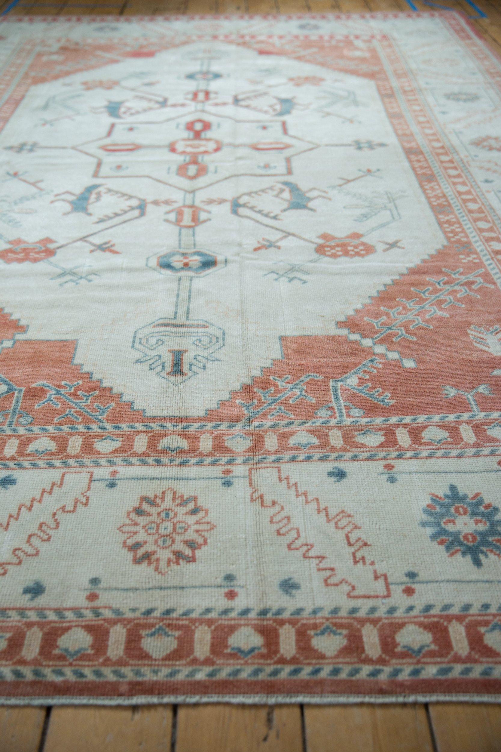 Vintage Distressed Oushak Carpet For Sale 3