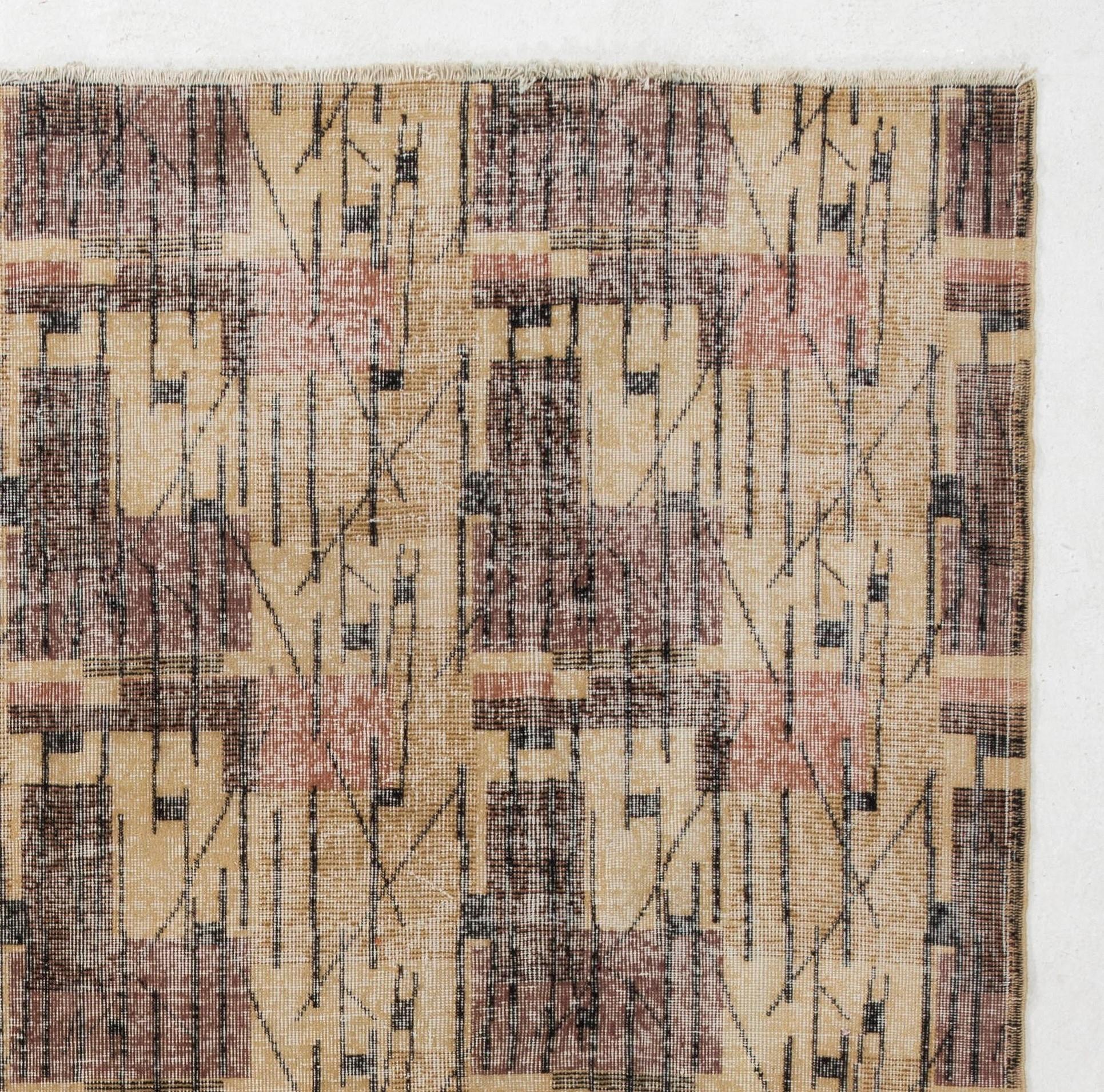 Mid-20th Century 7.4x11 Ft Mid-Century Modern Vintage Turkish Rug Designed by Zeki Muren For Sale