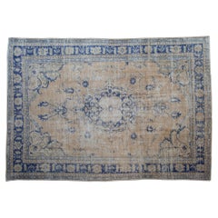 Vintage Distressed Oushak Carpet