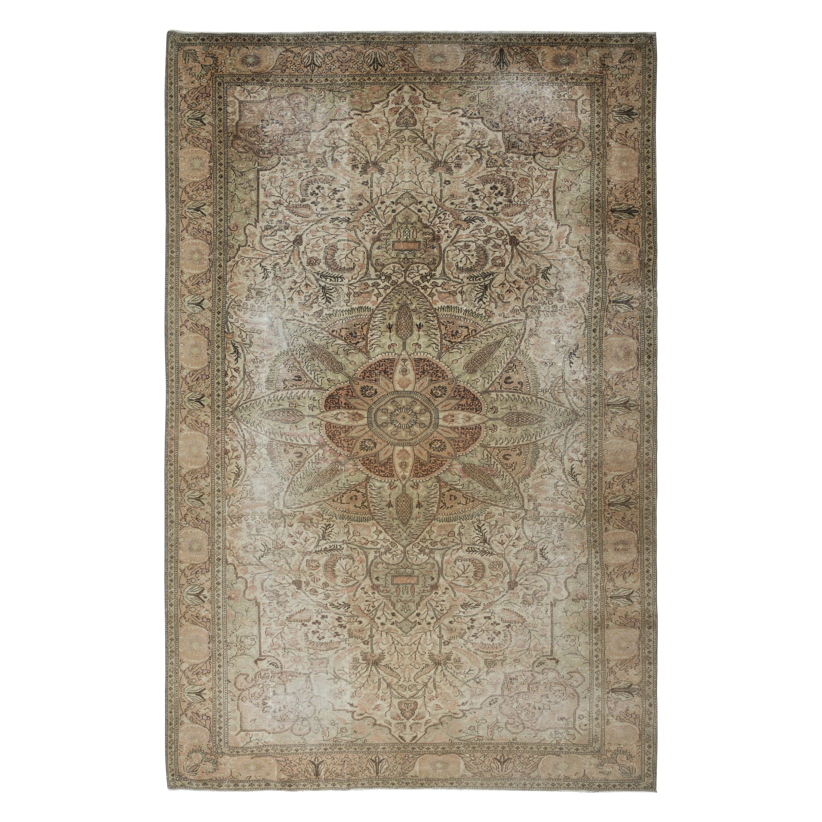 7.5x11.6 Ft Tappeto in lana vintage unico nel suo genere, Tappeto anatolico annodato a mano