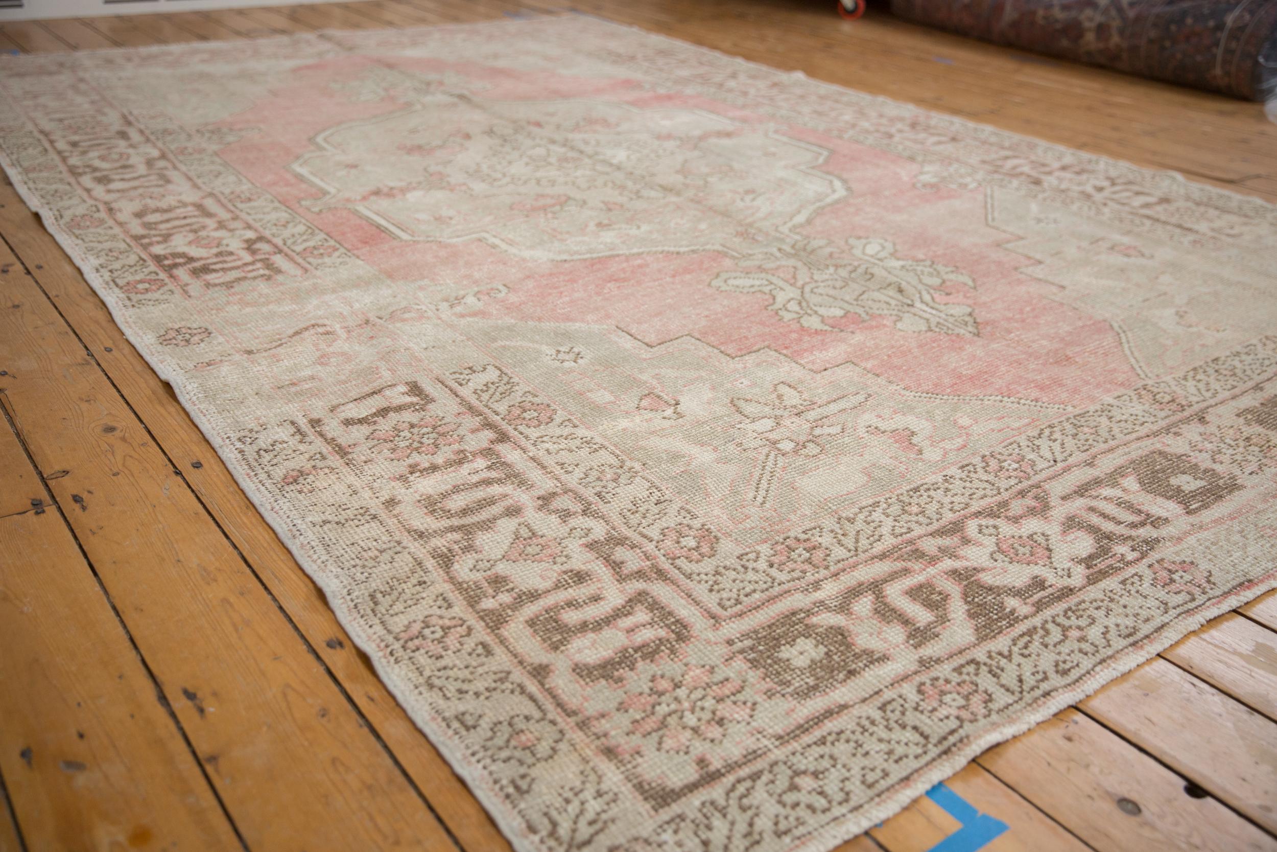 Vintage Distressed Oushak Carpet For Sale 1
