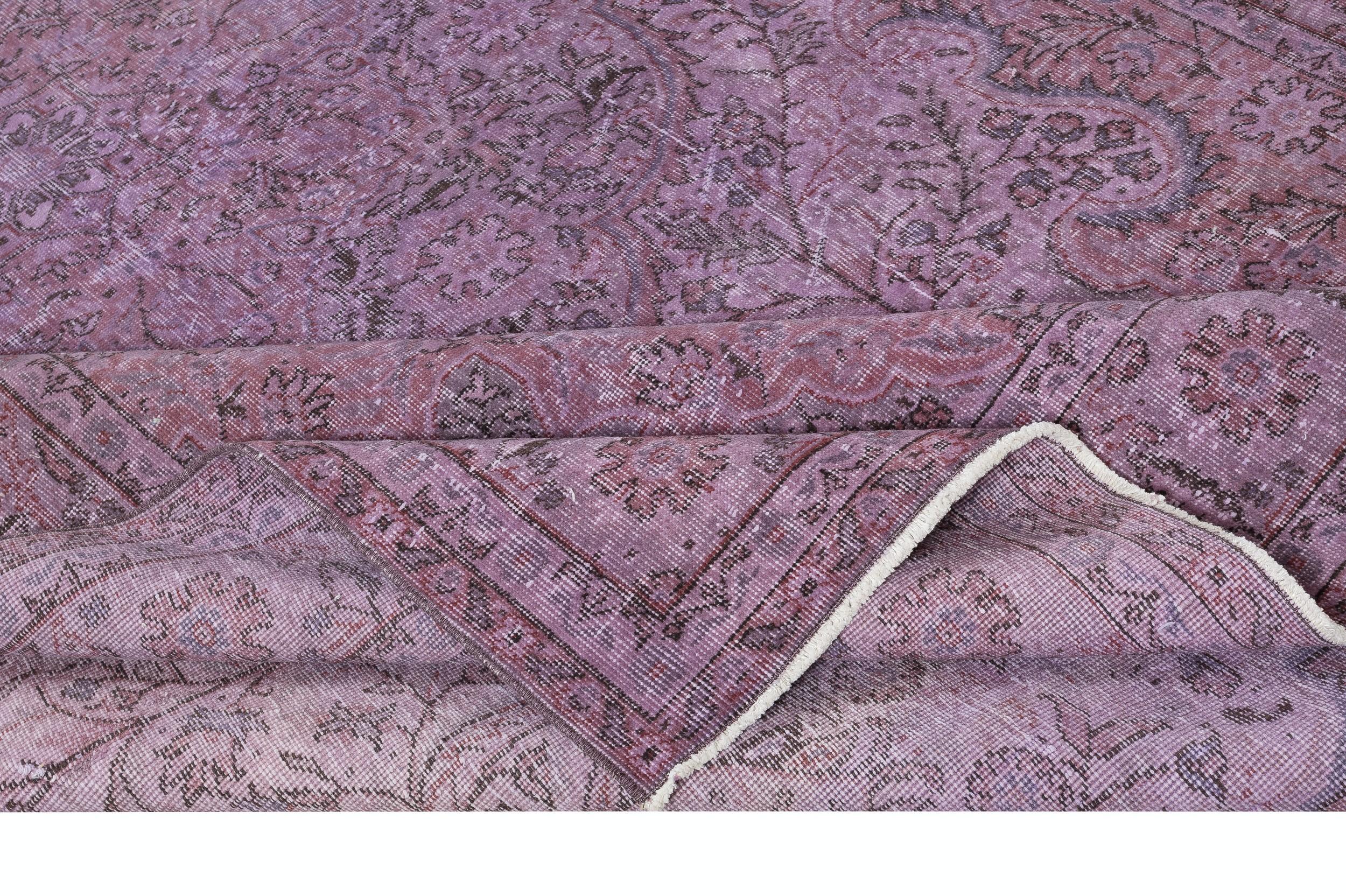 Moderner 7,5x12.2 Ft Moderner Wollteppich, handgefertigt in der Türkei, lila großer Teppich (Türkisch) im Angebot