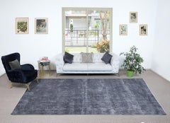7.5x12.4 Ft Handmade Turkish Large Area Rug in Gray, Modern Oversize Carpet