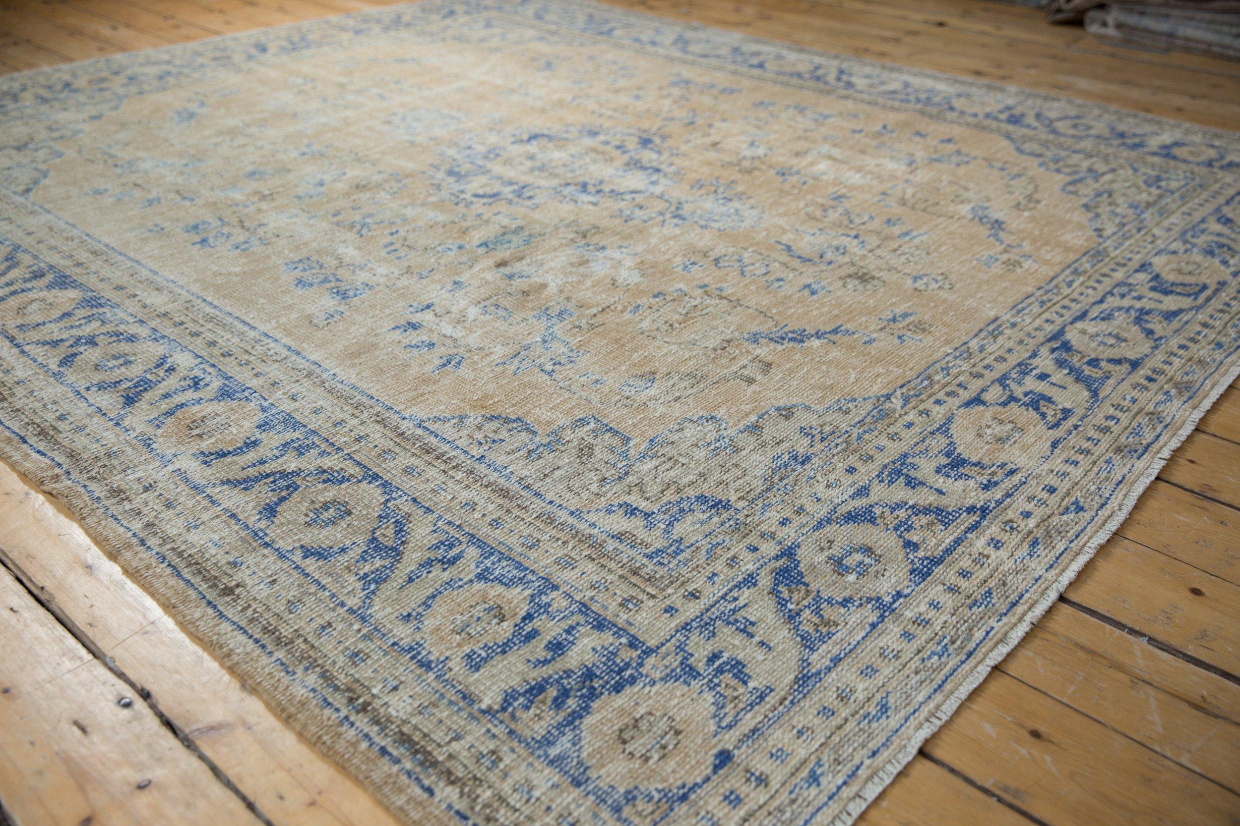 Vintage Distressed Oushak Carpet For Sale 2