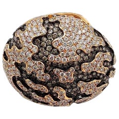 Anello Globe con diamante da 7,6 carati e oro rosa da 18 carati