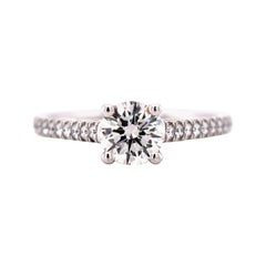 .76 Carat Diamond Solitaire Engagement Ring with Diamonds on the Shank