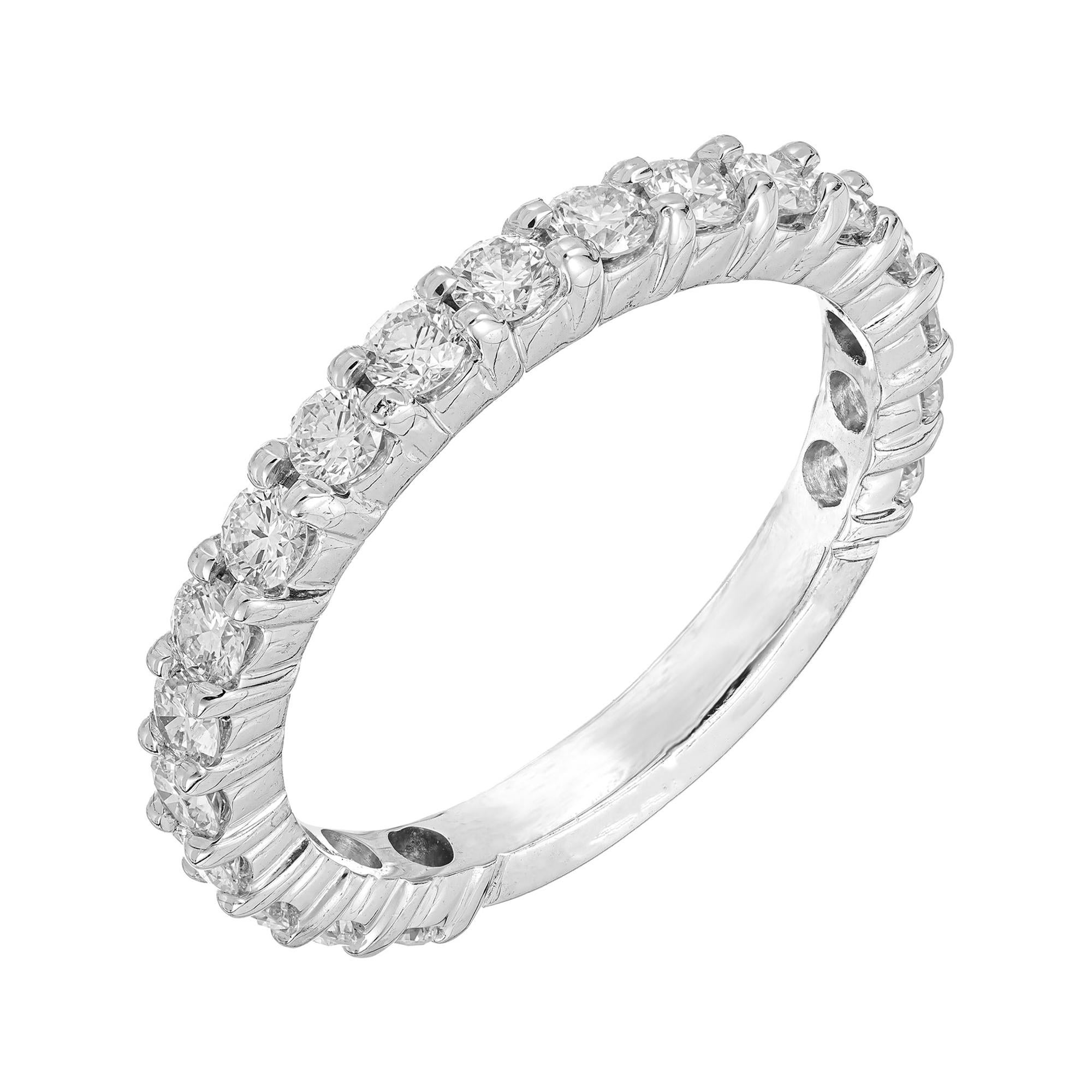.76 Carat Diamond White Gold Common Prong Wedding Band Ring For Sale
