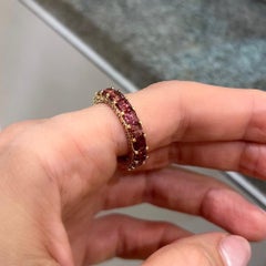 7, 6 Carat Malaya Garnet 18 Karat Yellow Gold Infinity Ring "Oriental" by D&A