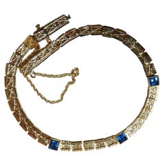 .76 Karat Natürliche Prinzessinnenschliff Saphire Quadratische Box Länge Armbänder 14 Karat