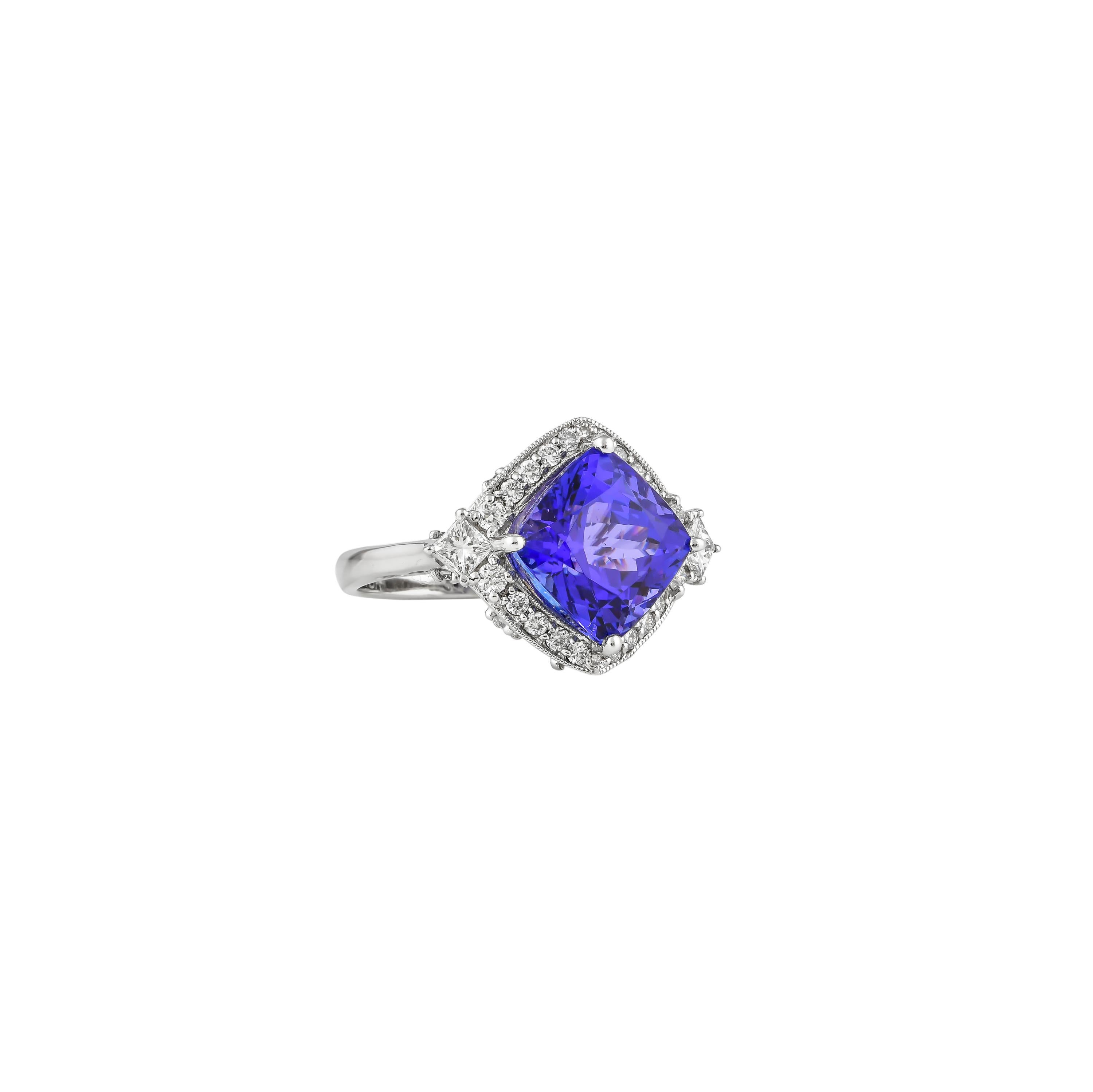 This collection features a selection of the most tantalizing Tanzanite. This enchanting East African gemstone can only be procured from one mine in the foothills of Mount Kilimanjaro, Tanzania. We have accented the rich purple-blue hues of the