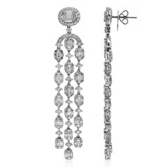 7.6 Carat White Diamond White Gold Earrings