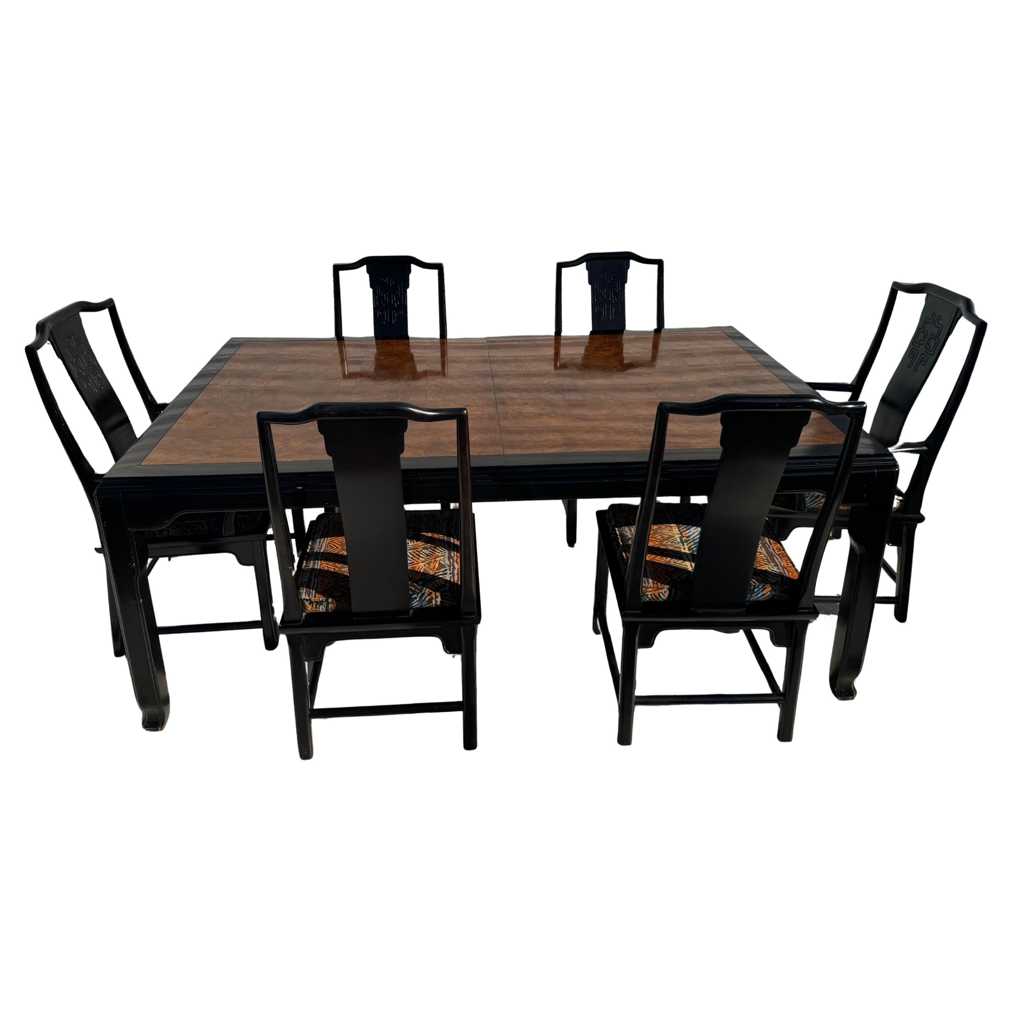 76" Extendable Chin Hua Dining Table and 6 chairs by Century Furniture