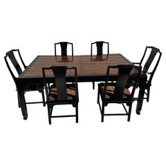 76" Extendable Chin Hua Dining Table and 6 chairs by Century Furniture