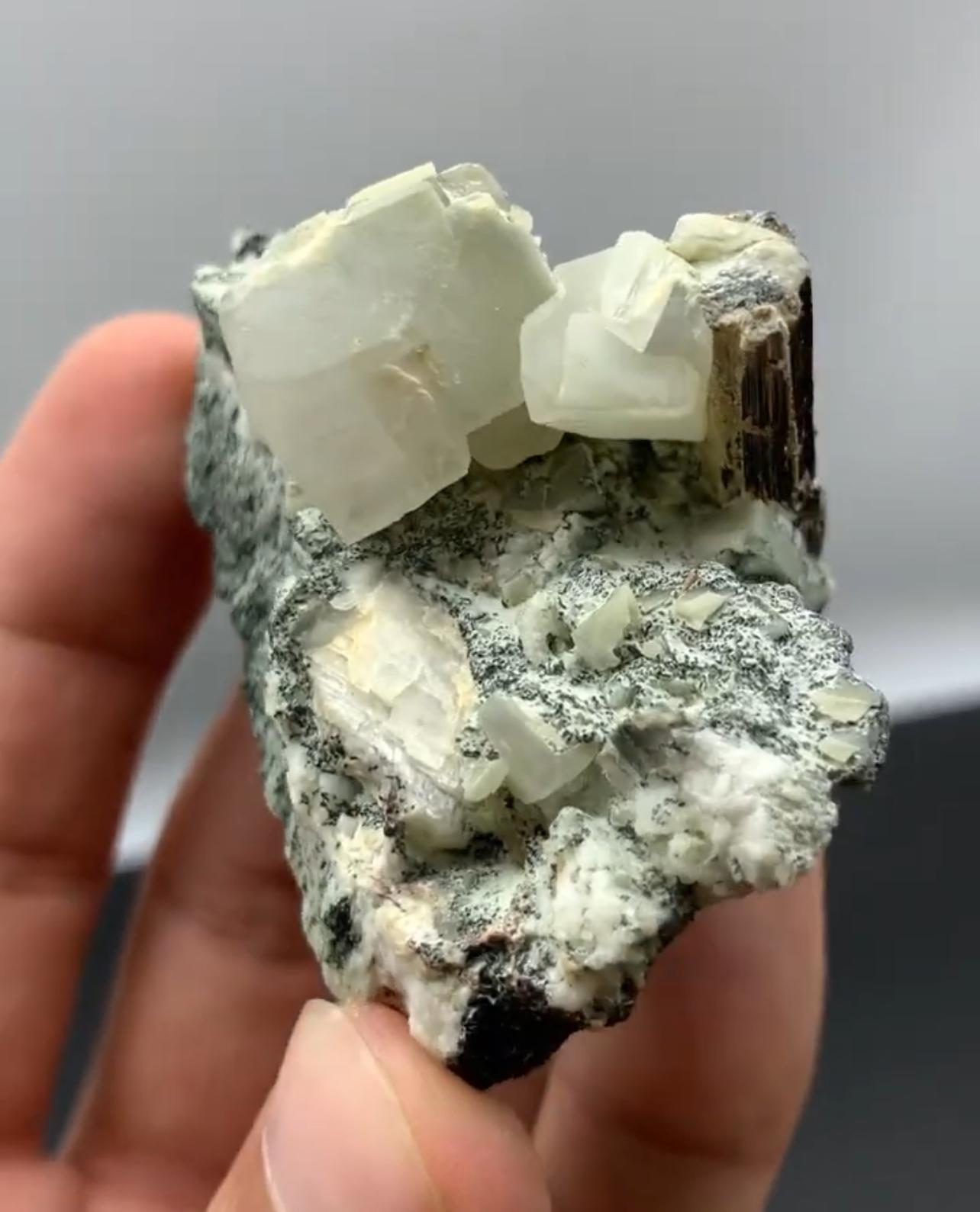 Stile Adam 76 grammi di raro cristallo singolo di rutilo marrone su matrice con calcite dal Pakistan in vendita