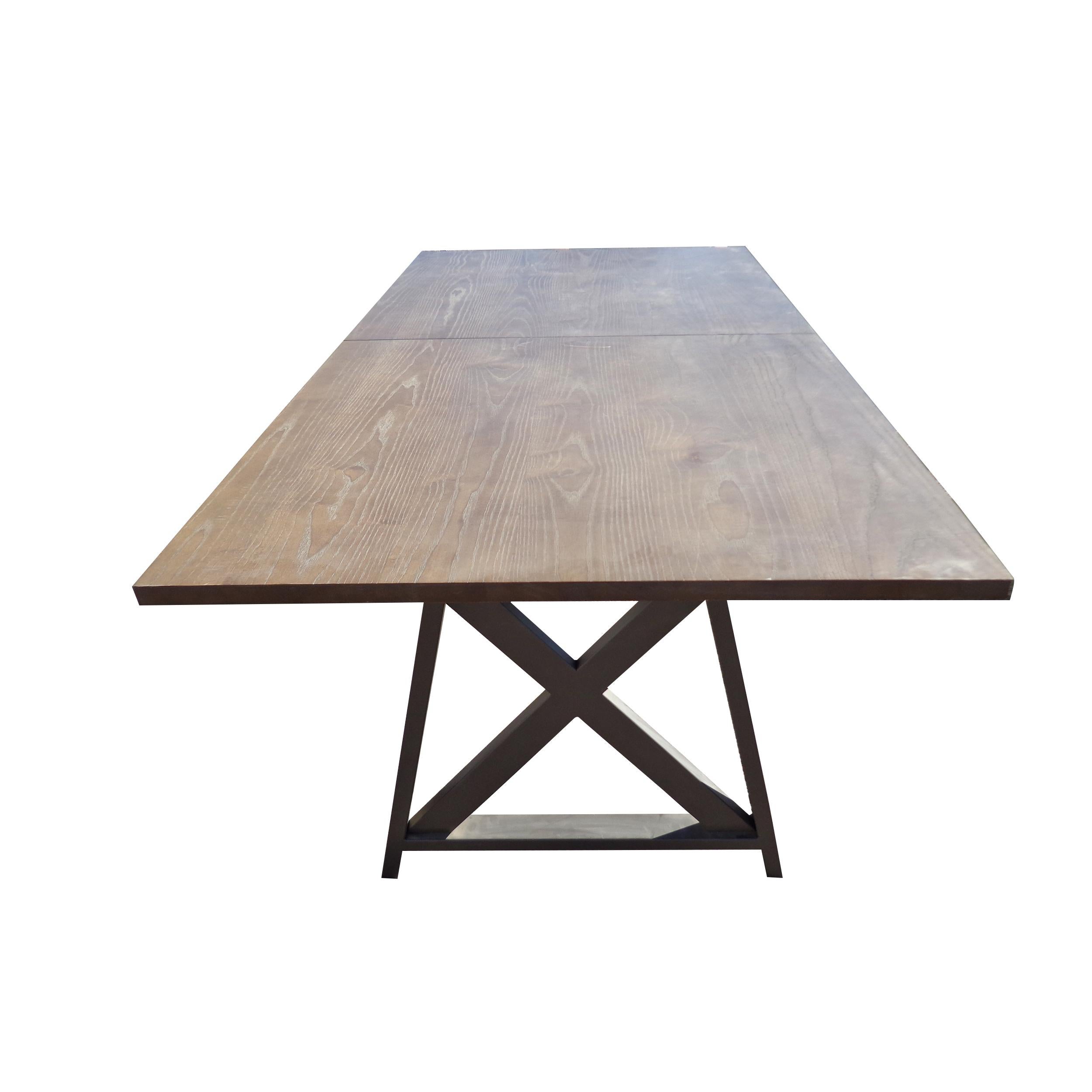 North American Industrial Trestle Base Work Table Desk For Sale
