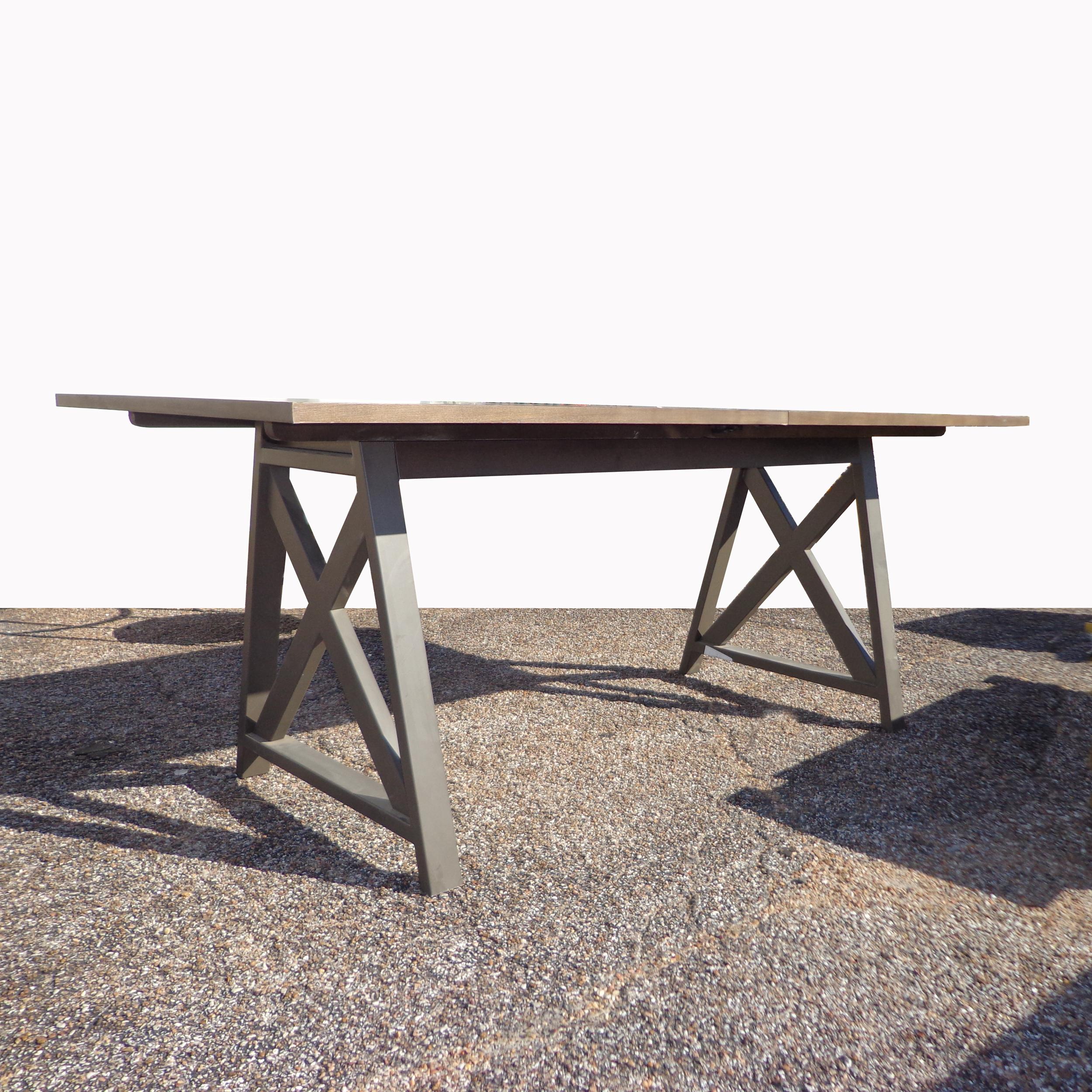 Metal Industrial Trestle Base Work Table Desk For Sale