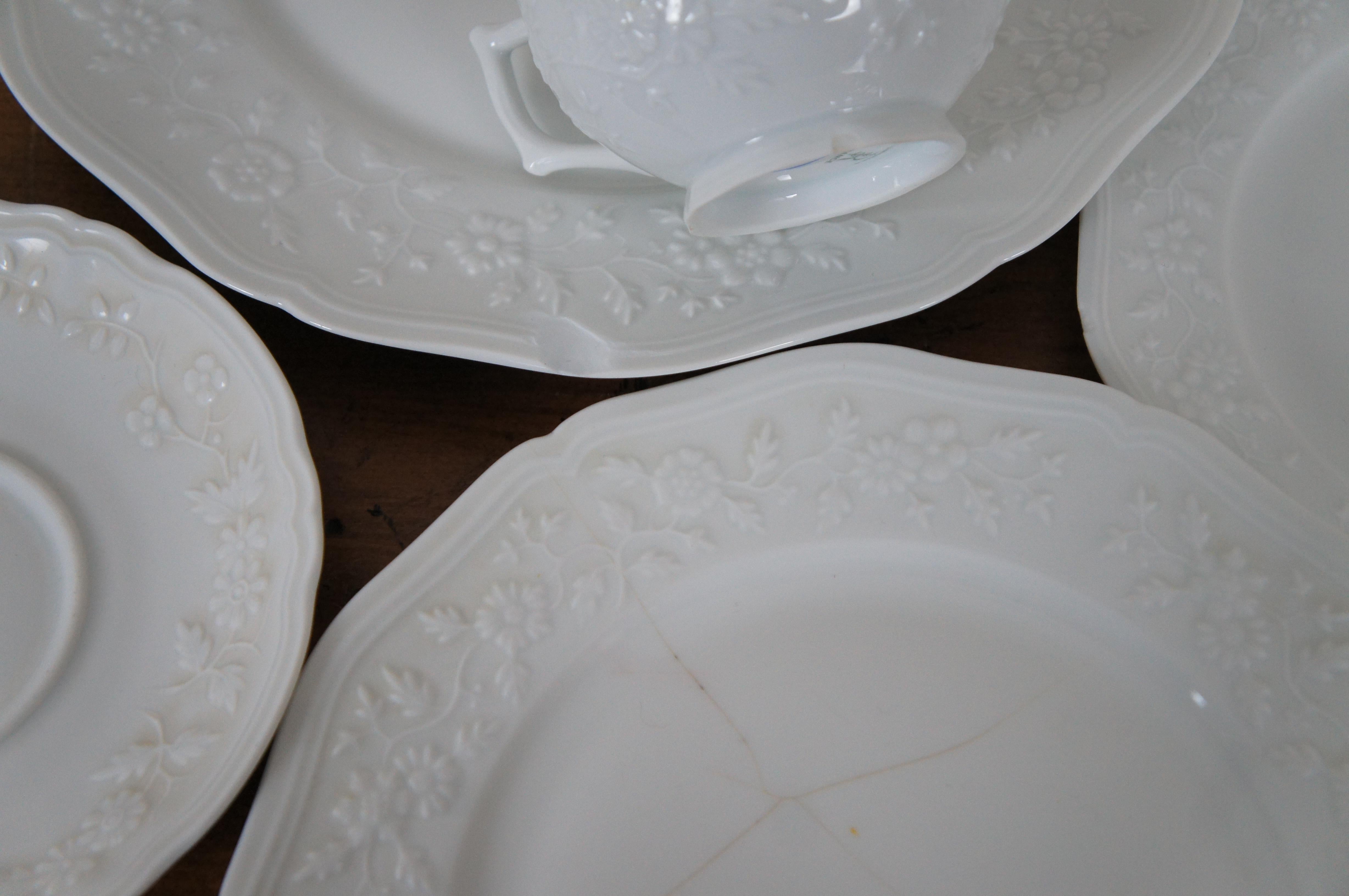 76 Pc Limoges France Ceralene Raynaud Porcelain Hawthorne Dinnerware Tea Set  3