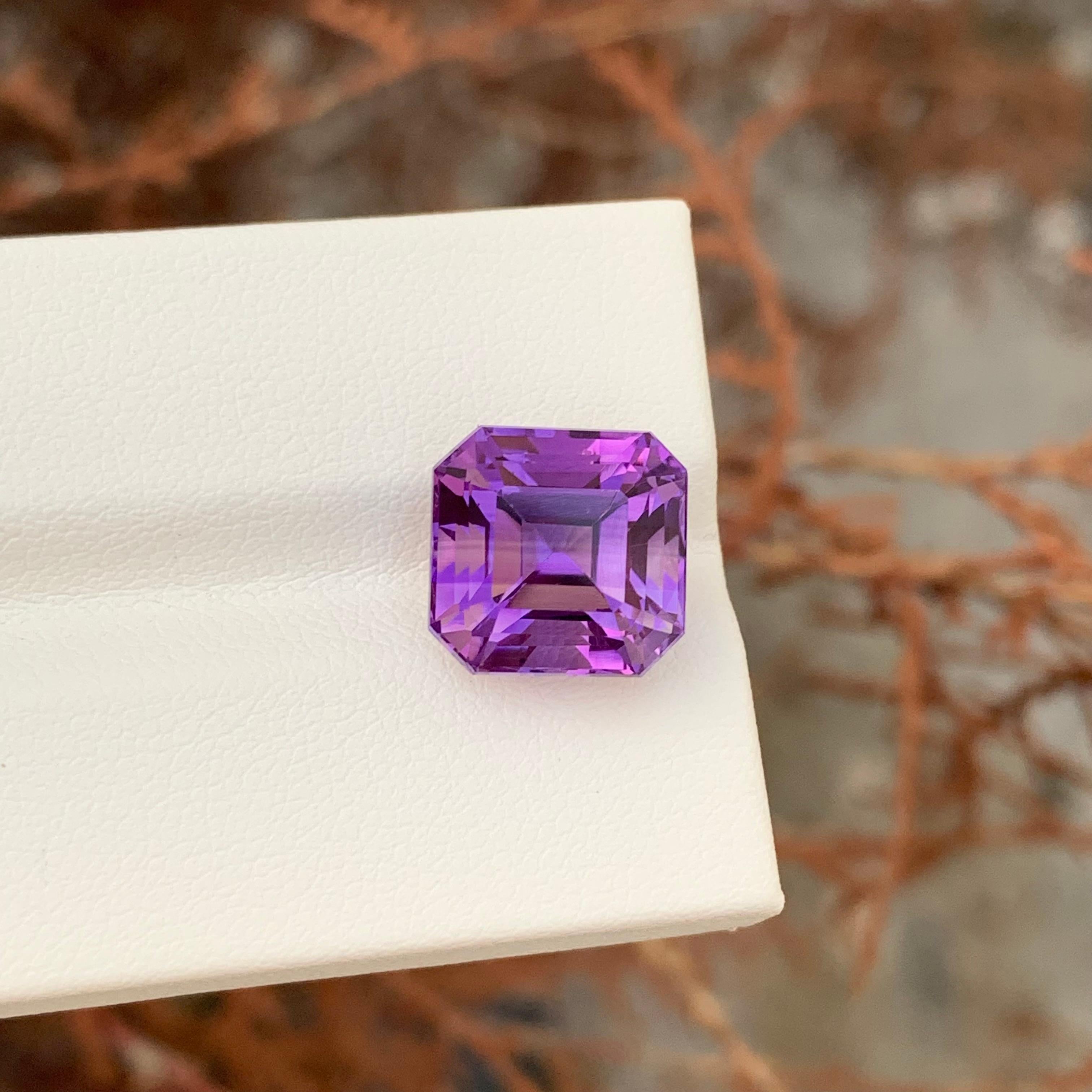 7,60 Karat natürlicher loser Amethyst Asscher Form Edelstein (Arts and Crafts) im Angebot