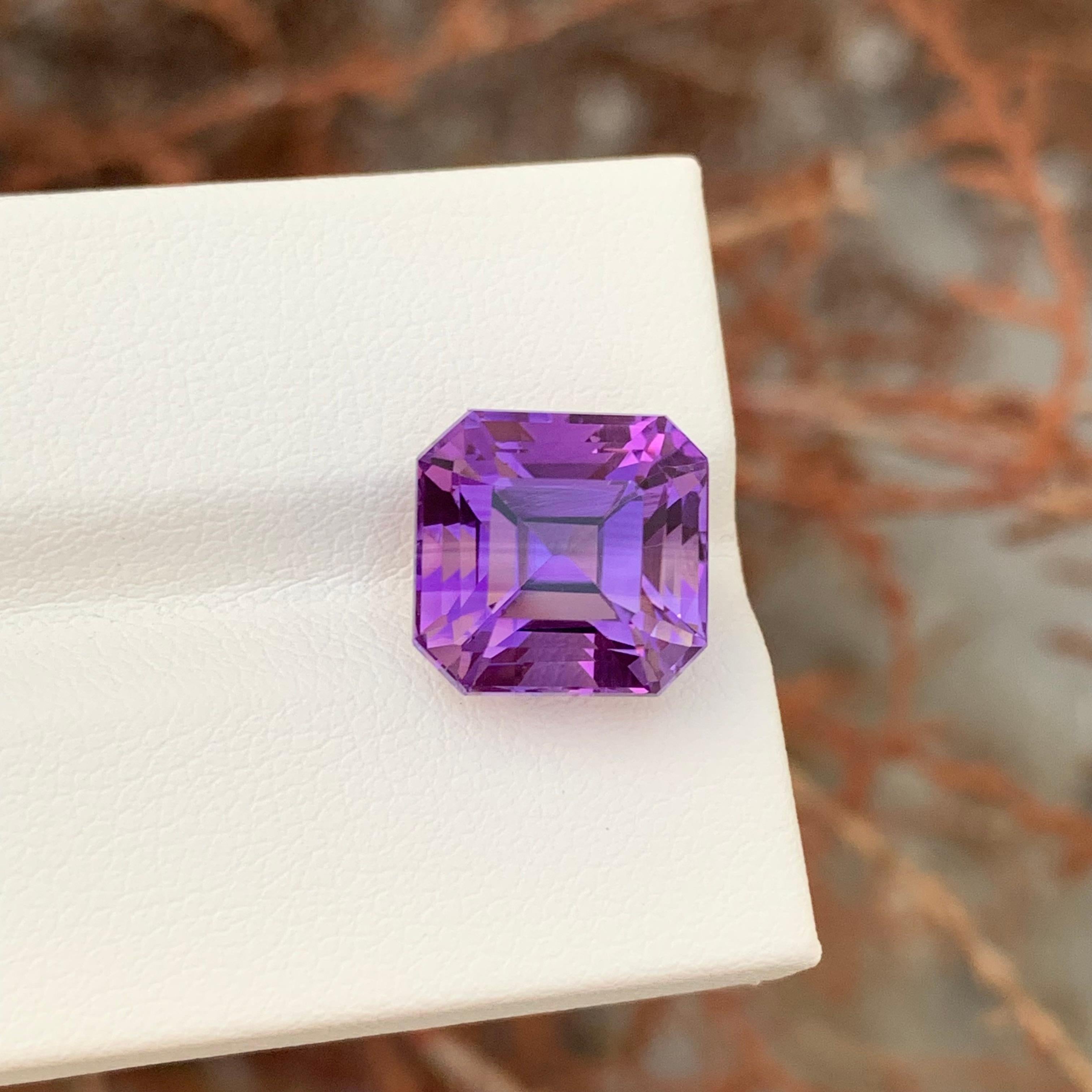7,60 Karat natürlicher loser Amethyst Asscher Form Edelstein (Asscher-Schliff) im Angebot
