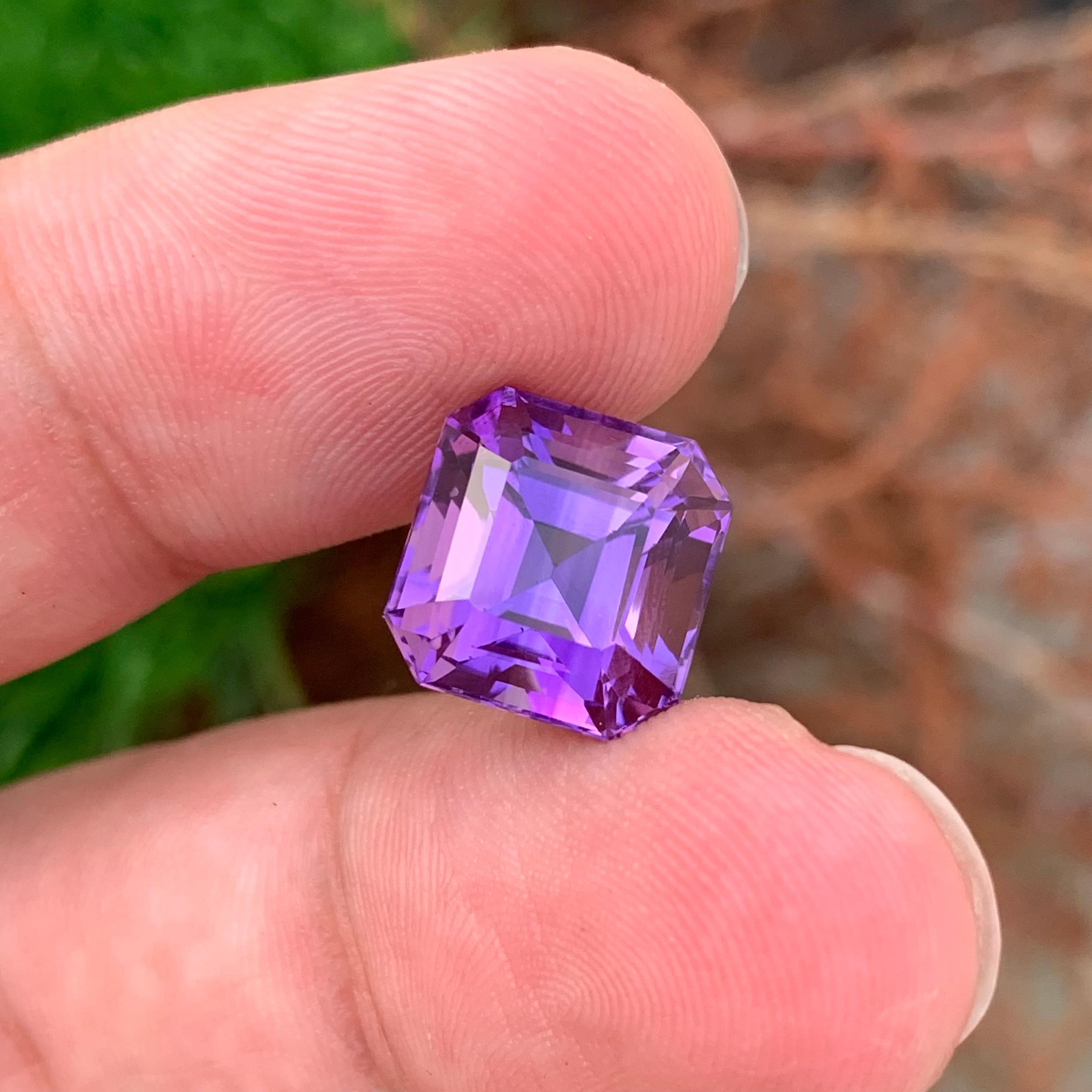 7,60 Karat natürlicher loser Amethyst Asscher Form Edelstein für Damen oder Herren im Angebot